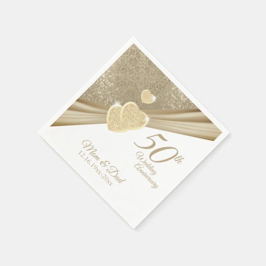 Elegant 50th Anniversary Serviette (Ecke)