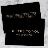 Elegant 50th Birthday Black Gold Dankeskarte