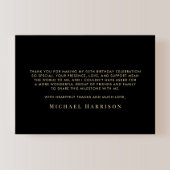 Elegant 50th Birthday Black Gold Dankeskarte