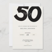 Elegant 50th Birthday Invitation - Minimal Style Einladung (Vorderseite)