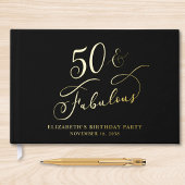 Elegant 50th Birthday Party Black Gold Gästebuch