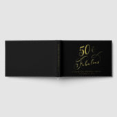 Elegant 50th Birthday Party Black Gold Gästebuch (Voll)