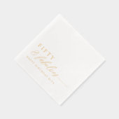 Elegant 50th Birthday Party Fifty & Fabulous Gold Servietten Mit Folie (Rechts)