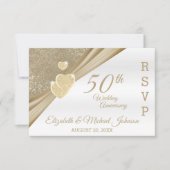Elegant 50th Wedding Anniversary - RSVP Karte (Vorderseite)