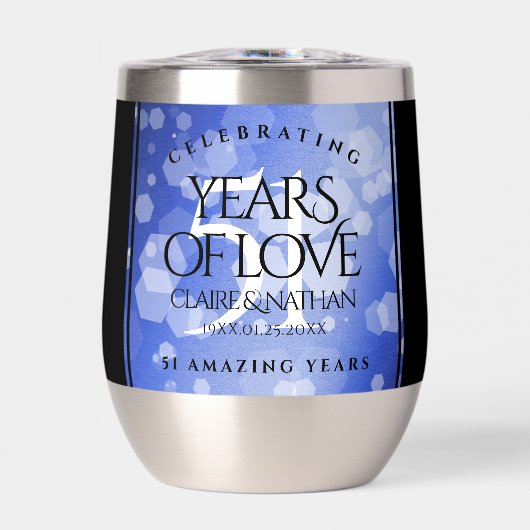 Elegant 51. Saphire Hochzeitstag (Vorderseite)