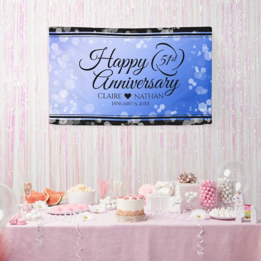 Elegant 51. Saphire Hochzeitstag Banner (Party)