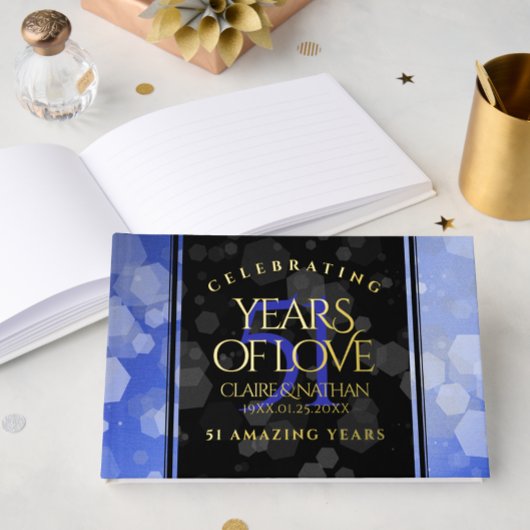 Elegant 51. Saphire Hochzeitstag Gästebuch