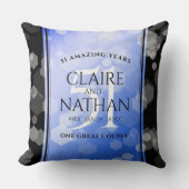 Elegant 51. Saphire Hochzeitstag Kissen (Vorderseite)