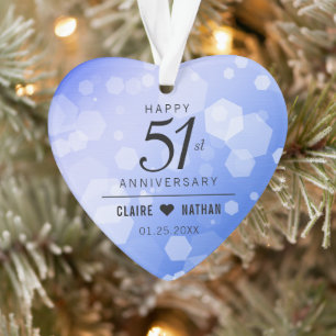 Elegant 51. Saphire Hochzeitstag Ornament