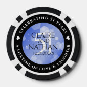 Elegant 51. Saphire Hochzeitstag Pokerchips (Rückseite)