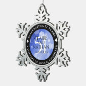 Elegant 51. Saphire Hochzeitstag Schneeflocken Zinn-Ornament (Rechts)