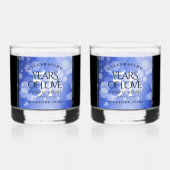 Elegant 51. Saphire Hochzeitstag Whiskyglas (Vorderseite)