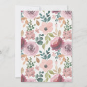 Elegant 52. Geburtstag Einladungen Floral Boho Pin (Rückseite)