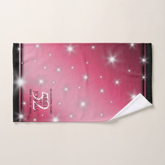 Elegant 52. Star Ruby Wedding Jubiläum Badhandtuch Set (Handtuch)