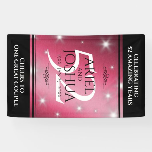 Elegant 52. Star Ruby Wedding Jubiläum Banner (Horizontal)