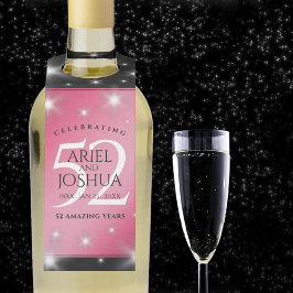 Elegant 52. Star Ruby Wedding Jubiläum Flaschenanhänger