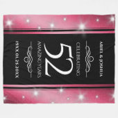 Elegant 52. Star Ruby Wedding Jubiläum Fleecedecke (Vorderseite (Horizontal))