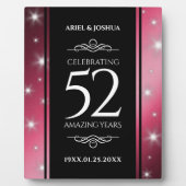 Elegant 52. Star Ruby Wedding Jubiläum Fotoplatte (Vorderseite)