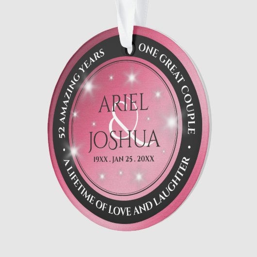 Elegant 52. Star Ruby Wedding Jubiläum Ornament (Vorderseite)