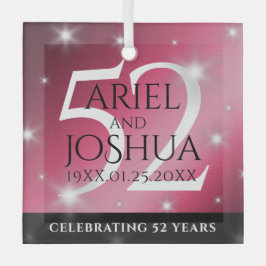 Elegant 52. Star Ruby Wedding Jubiläum Ornament Aus Glas