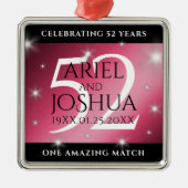 Elegant 52. Star Ruby Wedding Jubiläum Ornament Aus Metall (Vorne)