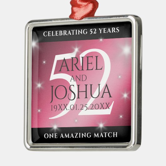 Elegant 52. Star Ruby Wedding Jubiläum Ornament Aus Metall (Links)