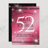 Elegant 52. Star Ruby Wedding Jubiläum Save The Date (Vorne/Hinten)