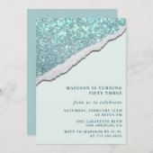 Elegant 53. Geburtstag Einladungen Sparkle Glitzer (Vorne/Hinten)
