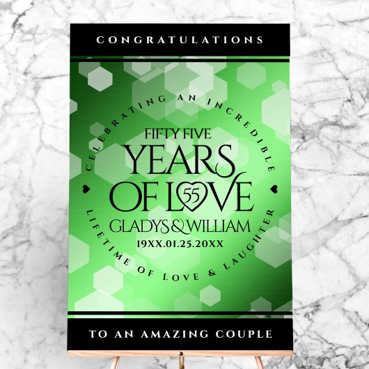 Elegant 55. Emerald Wedding Jubiläum Acrylschild