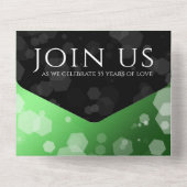 Elegant 55. Emerald Wedding Jubiläum All In One Einladung (Rückseite)