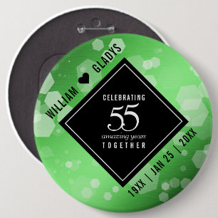 Elegant 55. Emerald Wedding Jubiläum Button