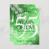 Elegant 55. Emerald Wedding Jubiläum Dankeskarte (Vorne/Hinten)