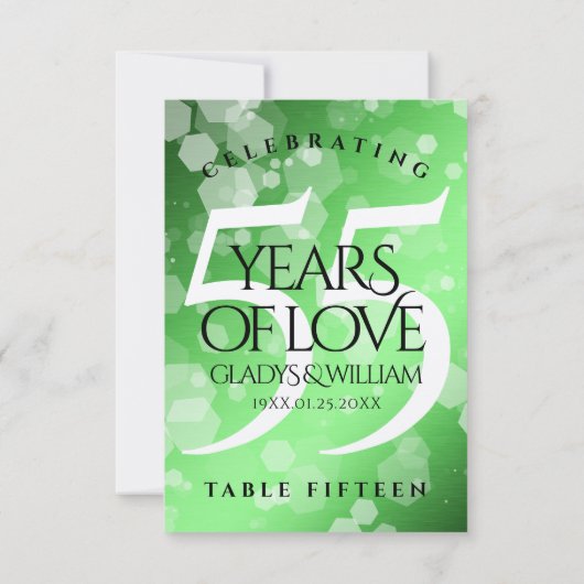 Elegant 55. Emerald Wedding Jubiläum Dankeskarte (Rückseite)