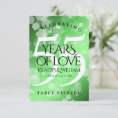 Elegant 55. Emerald Wedding Jubiläum Dankeskarte (Stehend Vorderseite)