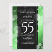 Elegant 55. Emerald Wedding Jubiläum Einladung (Vorderseite)