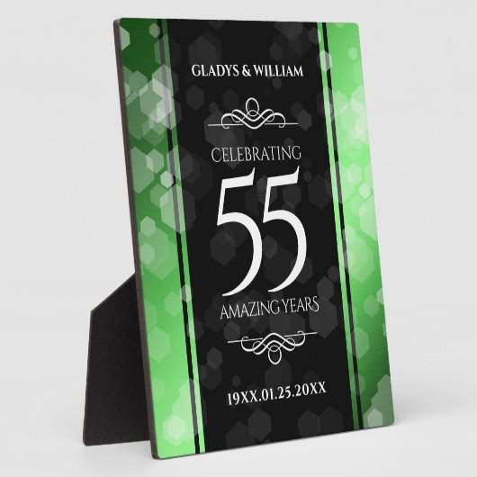 Elegant 55. Emerald Wedding Jubiläum Fotoplatte (Seite)