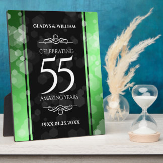 Elegant 55. Emerald Wedding Jubiläum Fotoplatte