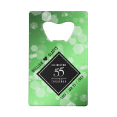 Elegant 55. Emerald Wedding Jubiläum Geldbeutel Flaschenöffner (Rückseite)