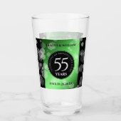 Elegant 55. Emerald Wedding Jubiläum Glas (Vorderseite)