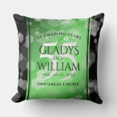 Elegant 55. Emerald Wedding Jubiläum Kissen (Vorderseite)