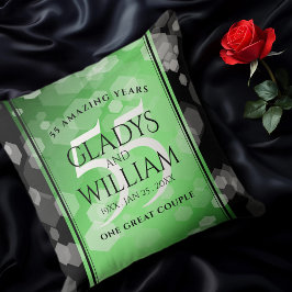 Elegant 55. Emerald Wedding Jubiläum Kissen