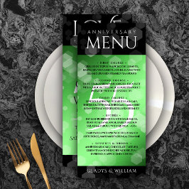 Elegant 55. Emerald Wedding Jubiläum Menükarte