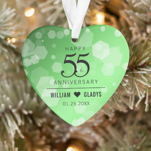 Elegant 55. Emerald Wedding Jubiläum Ornament (Baum)