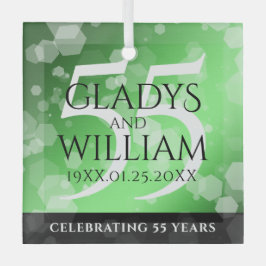 Elegant 55. Emerald Wedding Jubiläum Ornament Aus Glas