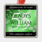 Elegant 55. Emerald Wedding Jubiläum Ornament Aus Metall (Vorne)