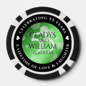 Elegant 55. Emerald Wedding Jubiläum Pokerchips (Rückseite)