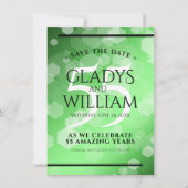Elegant 55. Emerald Wedding Jubiläum Save The Date (Vorderseite)