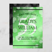 Elegant 55. Emerald Wedding Jubiläum Save The Date (Vorne/Hinten)