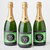 Elegant 55. Emerald Wedding Jubiläum Schaumweinetikett (Flaschen)