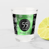 Elegant 55. Emerald Wedding Jubiläum Schnapsglas (Vorderseite)